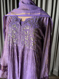 Tissue Mukaish/Kamdani Suit set in Dusty Purple