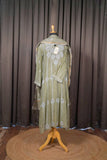Green Mal Chanderi Anarkali Suit Set