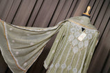 Green Mal Chanderi Anarkali Suit Set