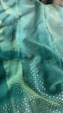 Green Ombre Organza Mukaish Saree