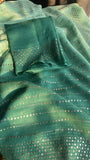 Green Ombre Organza Mukaish Saree