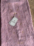 Dusty Pink Georgette Chikankari Men's Kurta Fabric