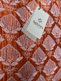 Orange Chanderi Silk Chikankari Anarkali Suit