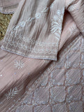 Nude Pink Mal Chanderi Suit Set