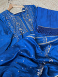 Royal Blue Mal Mukaish Suit Set