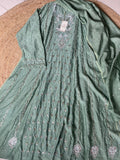 Green Moonga Silk Anarkali