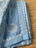 Powder Blue Mal & Chanderi Silk Chikankari Co-ord Set