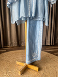 Powder Blue Mal & Chanderi Silk Chikankari Co-ord Set