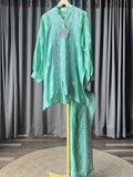 Green Chanderi Silk Chikankari Co-ord Set