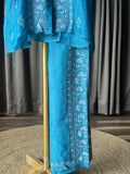 Turquoise Blue Chikankari Co-ord Set