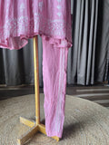 Pink Mal Chanderi Chikankari Co-ord Set