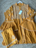 Mustard Yellow Mal & Chanderi Silk Chikankari Co-ord Set