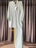 Sea Green Chanderi Silk ChikankariCo-ord Set
