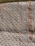 Powder Brown Mal Chanderi Chikankari Men's Kurta Fabric