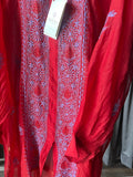 Red Mal Chanderi Chikankari Shirt Top