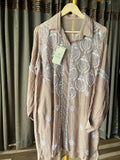Brown Mal Chanderi Chikankari Shirt Top