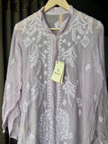 Lilac Mal Chanderi Chikankari Shirt Top