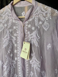 Lilac Mal Chanderi Chikankari Shirt Top