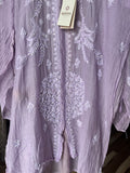 Lilac Mal Chanderi Chikankari Shirt Top