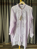 Lilac Mal Chanderi Chikankari Shirt Top