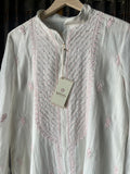Ivory & Pink Mal Chanderi Chikankari Top