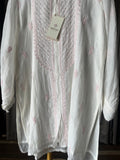 Ivory & Pink Mal Chanderi Chikankari Top