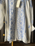 Ivory & Blue Mal Chanderi Top