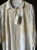 Ivory & Yellow Mal Chanderi Chikankari Top