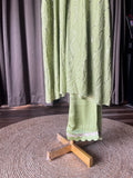 Mint Green Mal Chanderi Heavy Mukaish/Badla Co-ord Suit Set