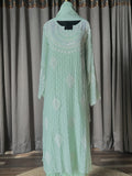 Light Pastel Green Mal Chanderi Chikankari Suit Set