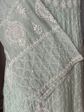 Light Pastel Green Mal Chanderi Chikankari Suit Set