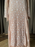 Light Brown-Peach ombré Mal Chanderi Chikankari Suit Set