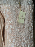 Light Brown-Peach ombré Mal Chanderi Chikankari Suit Set