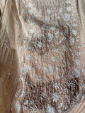 Light Brown-Peach ombré Mal Chanderi Chikankari Suit Set