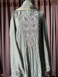 Green Moonga Silk Anarkali