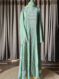 Green Moonga Silk Anarkali