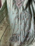 Green Moonga Silk Anarkali