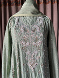 Green Moonga Silk Anarkali