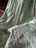 Green Moonga Silk Anarkali