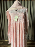 Light Pink Mal Chanderi Chikankari Angrakha Suit Set