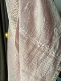 Light Pink Mal Chanderi Chikankari Angrakha Suit Set