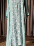 Teal Green Pure Moonga Silk Chikankari Suit Set
