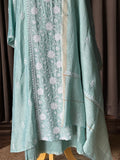 Teal Green Pure Moonga Silk Chikankari Suit Set