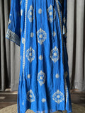 Royal Blue Mal Chanderi Chikankari Kalidar Kurta/Suit Set