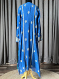 Royal Blue Mal Chanderi Chikankari Kalidar Kurta/Suit Set