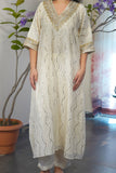 Ivory Mal Chanderi Co-ord Set Suit
