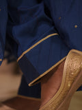 Royal Blue Mal Chanderi Mukaish/Kamdani suit set