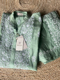 Green Chanderi Silk Chikankari Co-ord Set