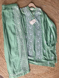 Green Chanderi Silk Chikankari Co-ord Set