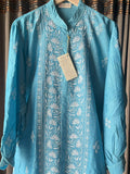 Turquoise Blue Chikankari Co-ord Set